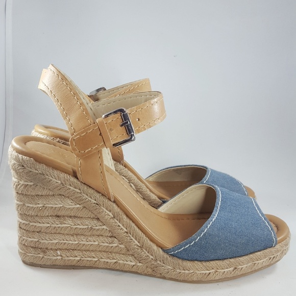Marc Fisher Shoes - Marc Fisher Denim Light Blue Wedge Espadrille 8.5
